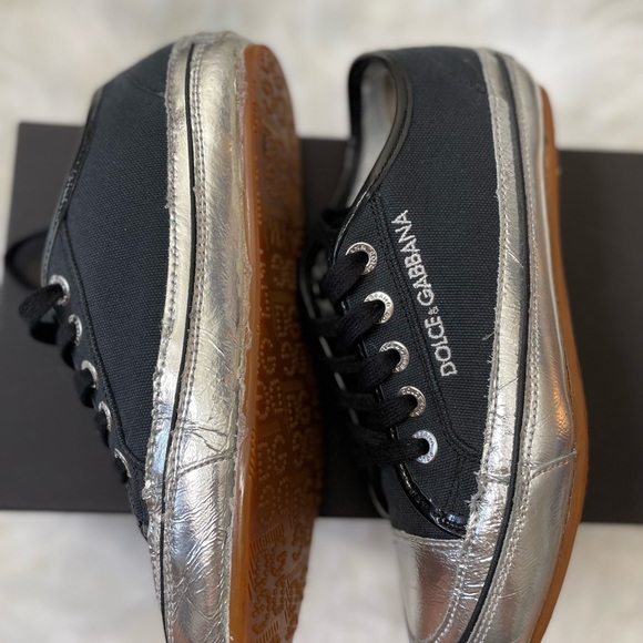 Dolce & Gabbana Shoes Dolce Gabbana Gym Black And Silver Sneakers